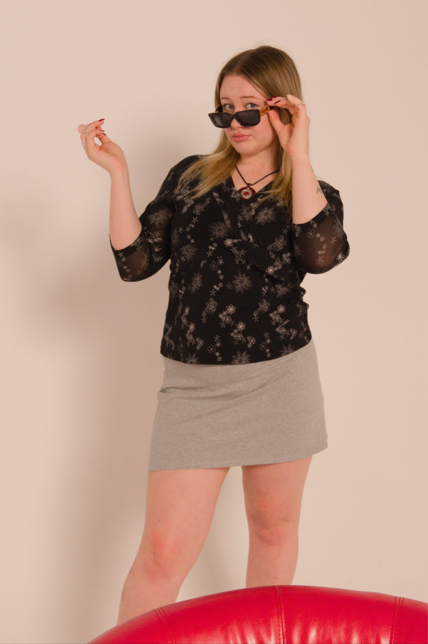Black & White Floral Top