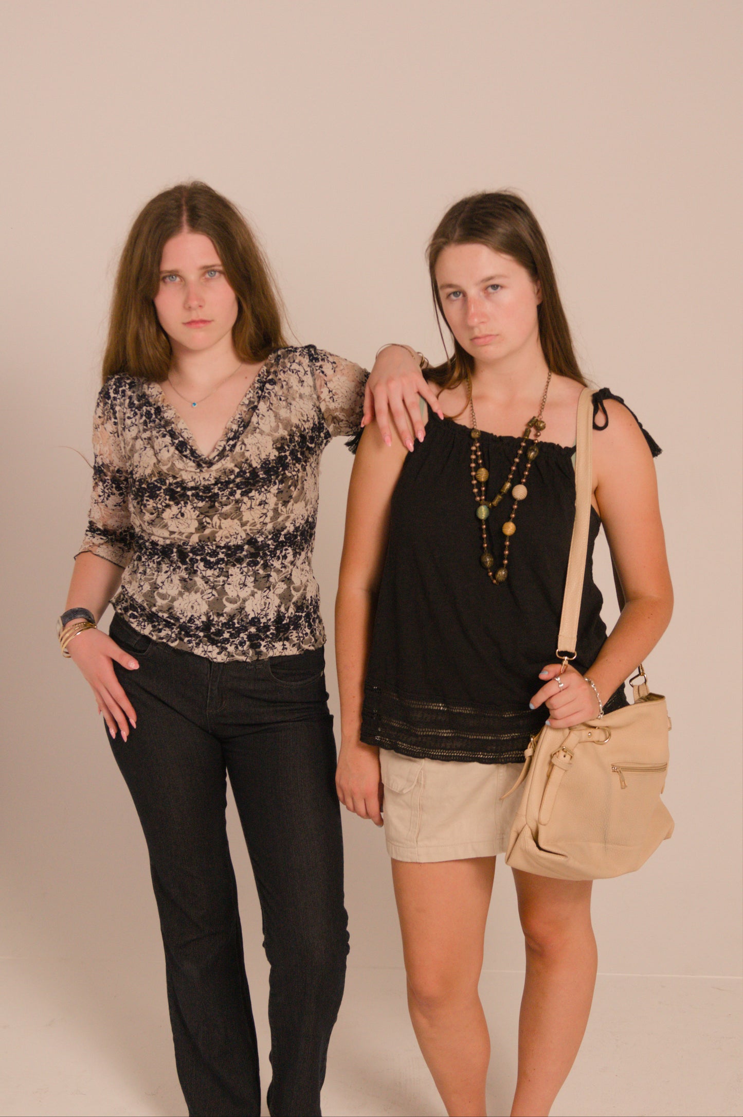 Cowl Neck Floral Top with 3/4 Sleeves