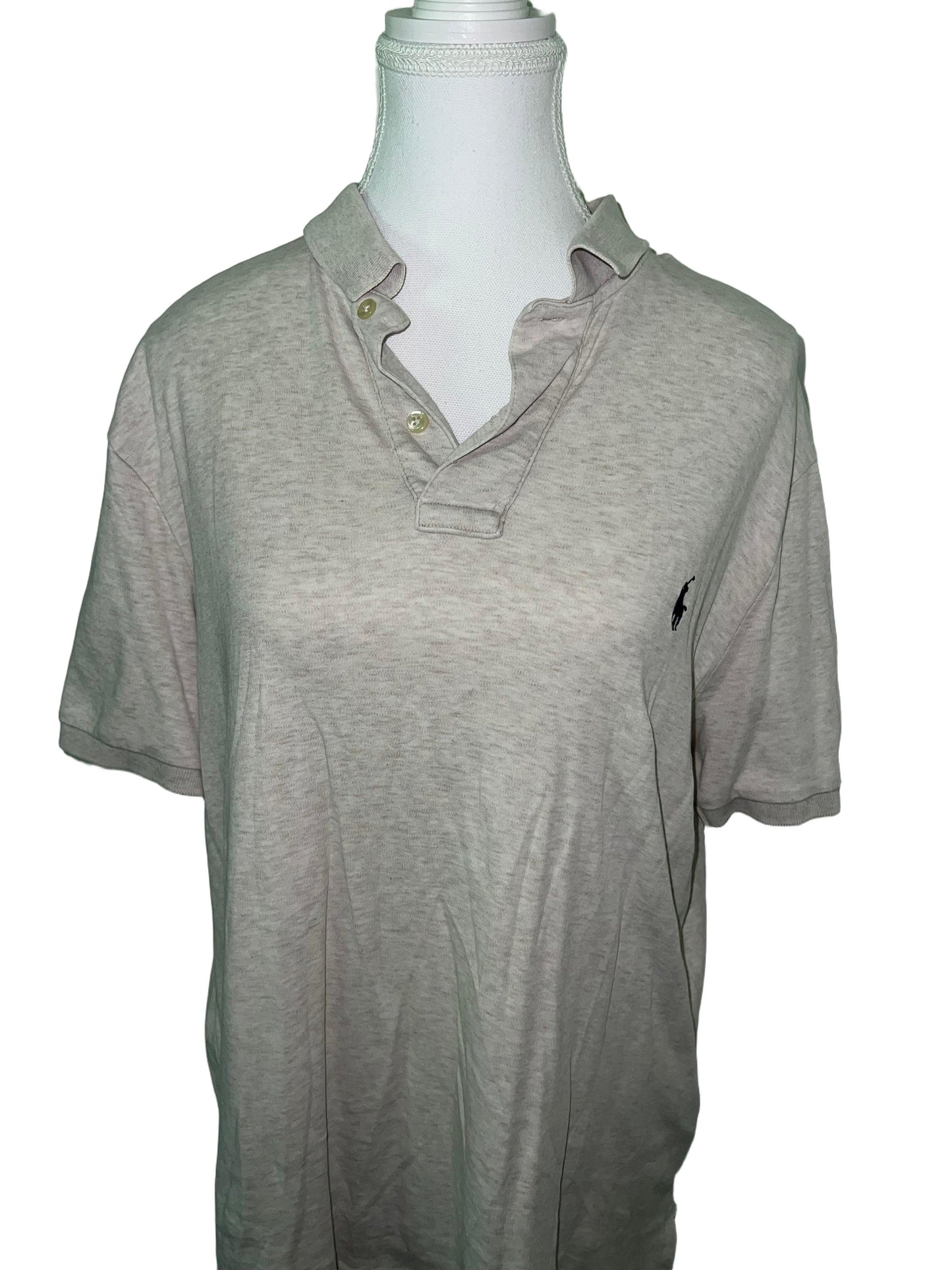 Classic Grey Polo Shirt with Navy Logo