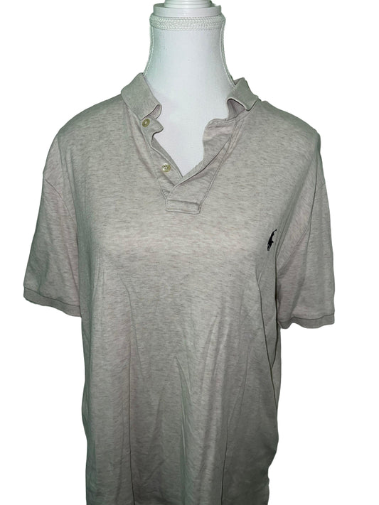 Classic Grey Polo Shirt with Navy Logo