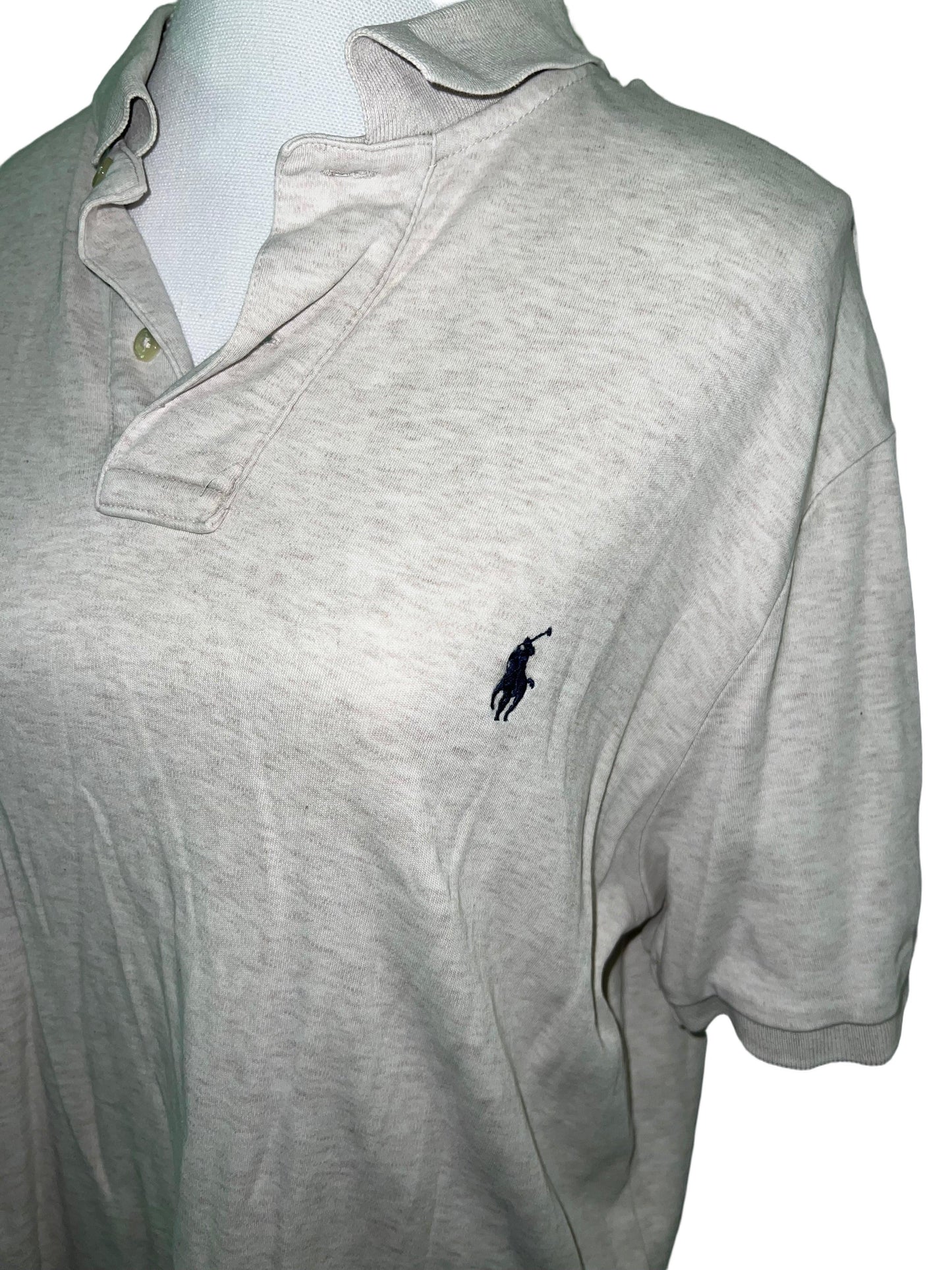 Classic Grey Polo Shirt with Navy Logo
