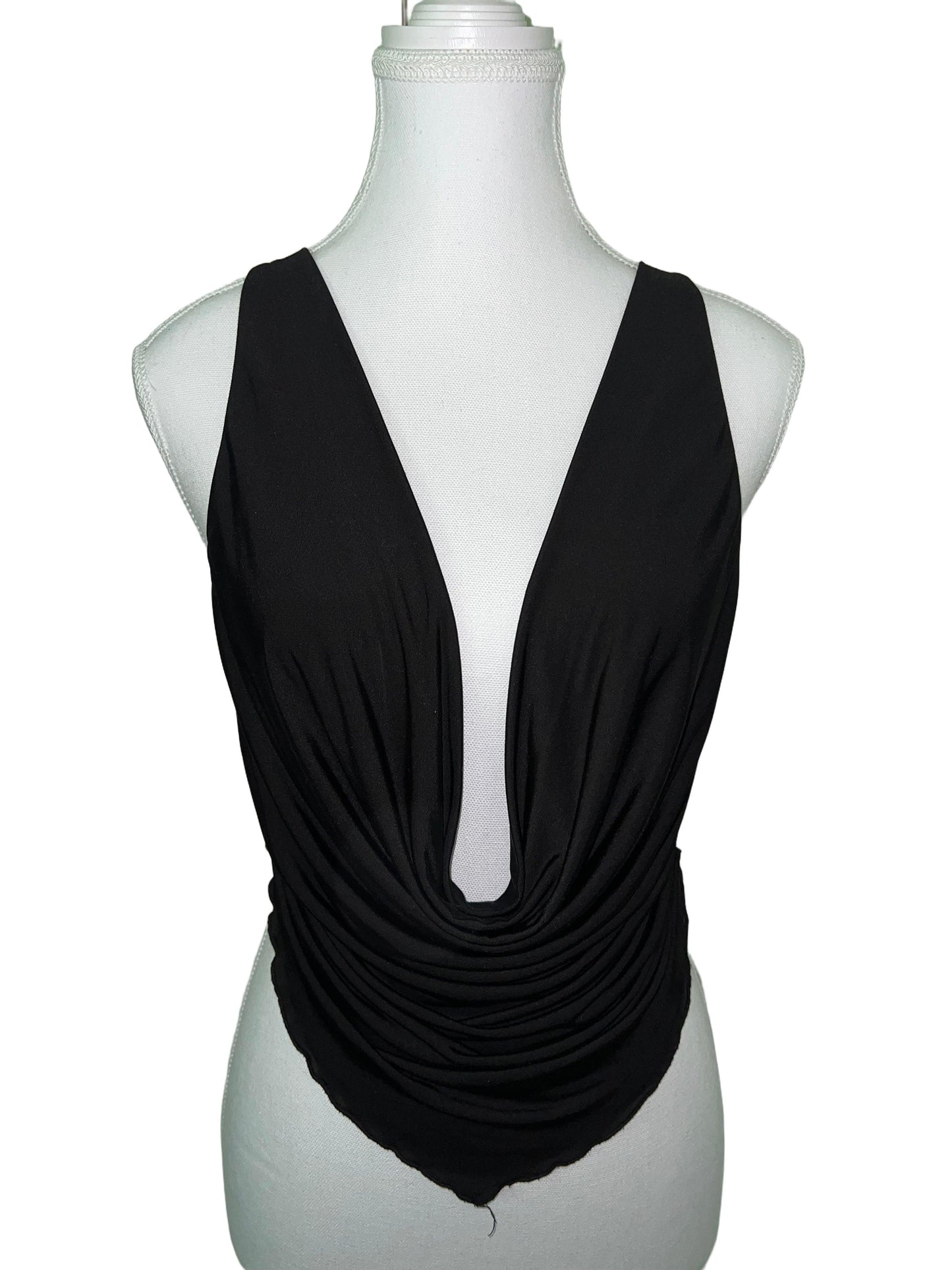 Black Cowl Neck Top