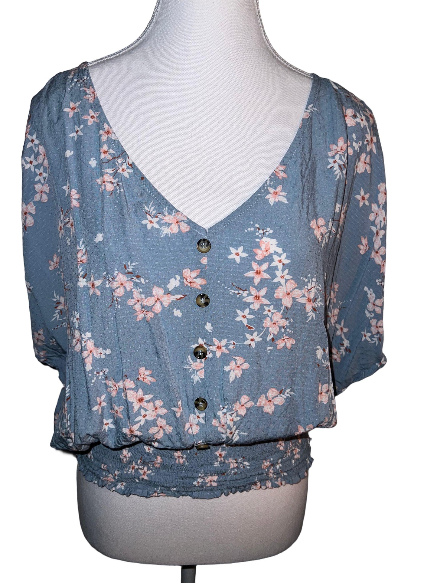 Floral scrunch top