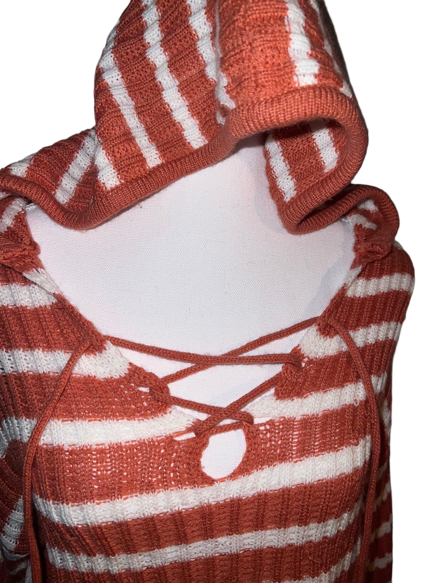 Coral Striped Hoodie