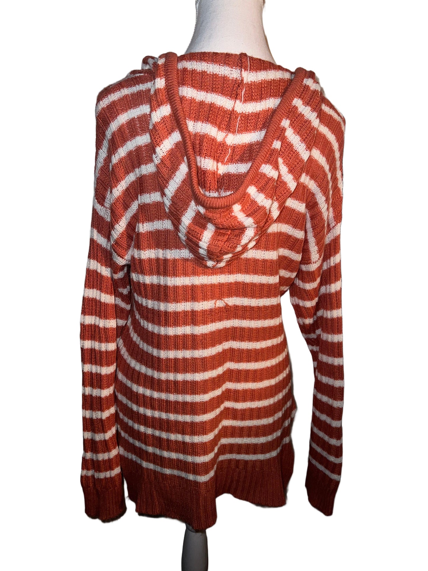 Coral Striped Hoodie