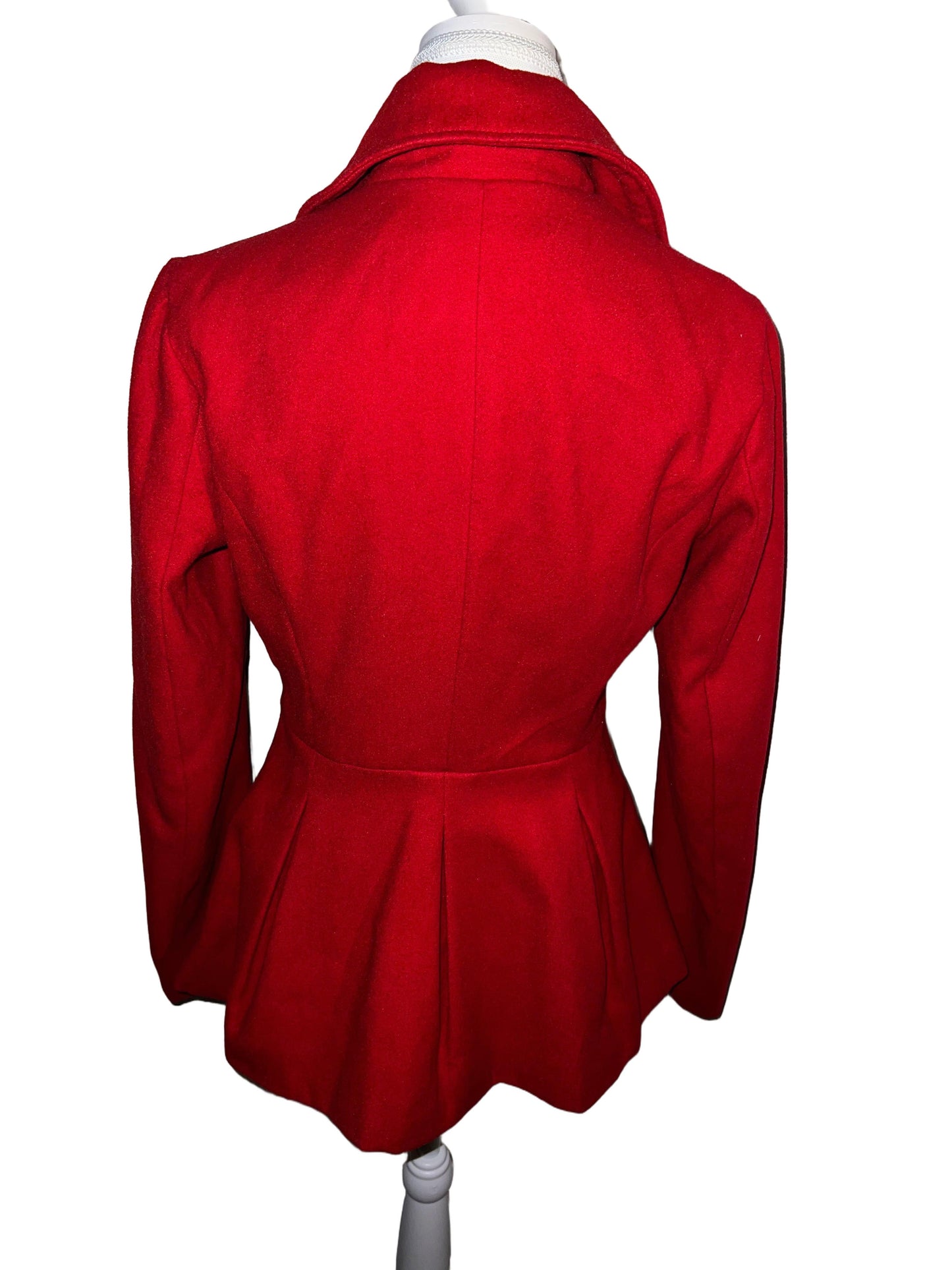 Red Coat with Bows and Polka Dot Detailing