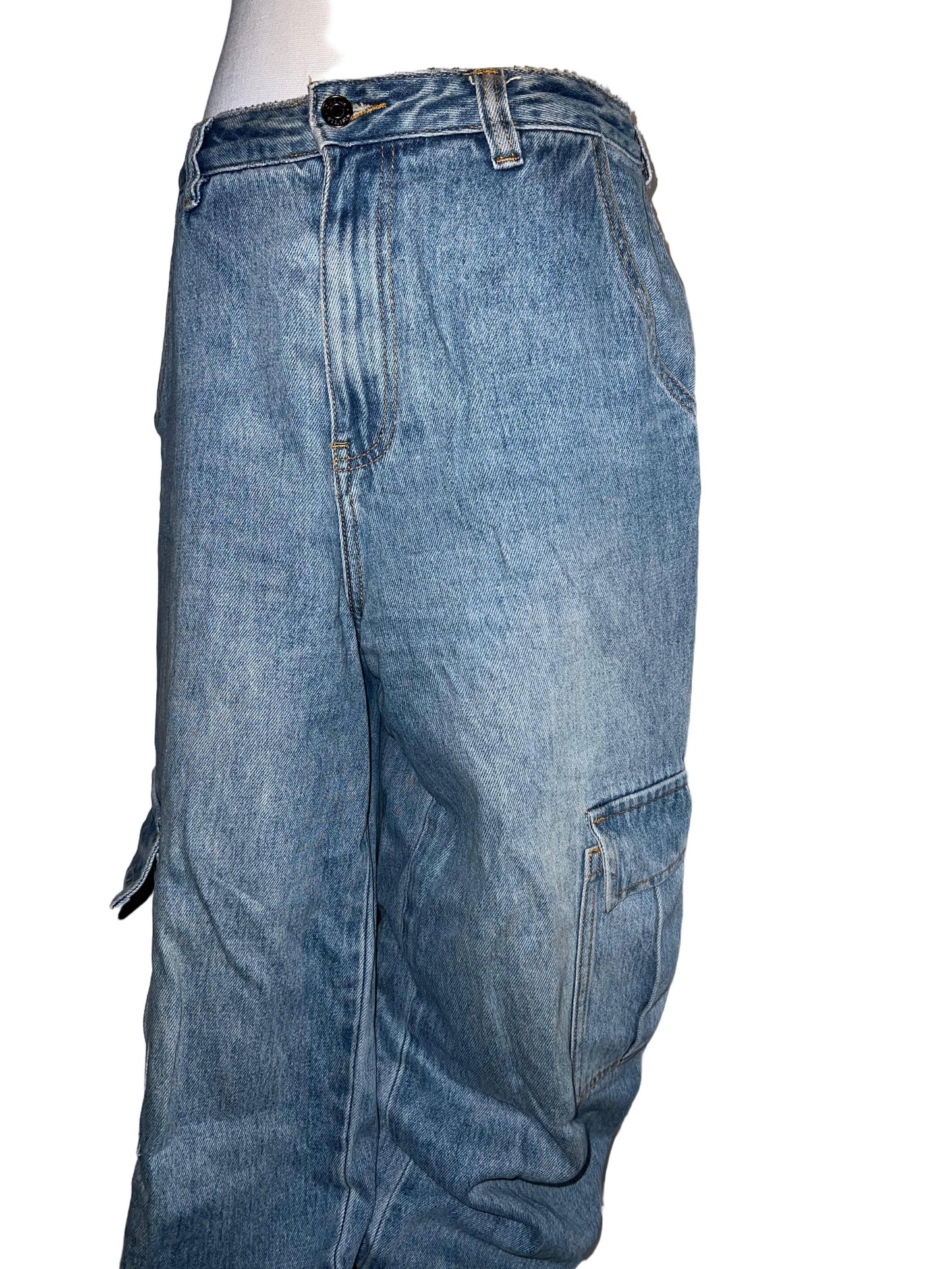 Light Wash Cargo Jeans