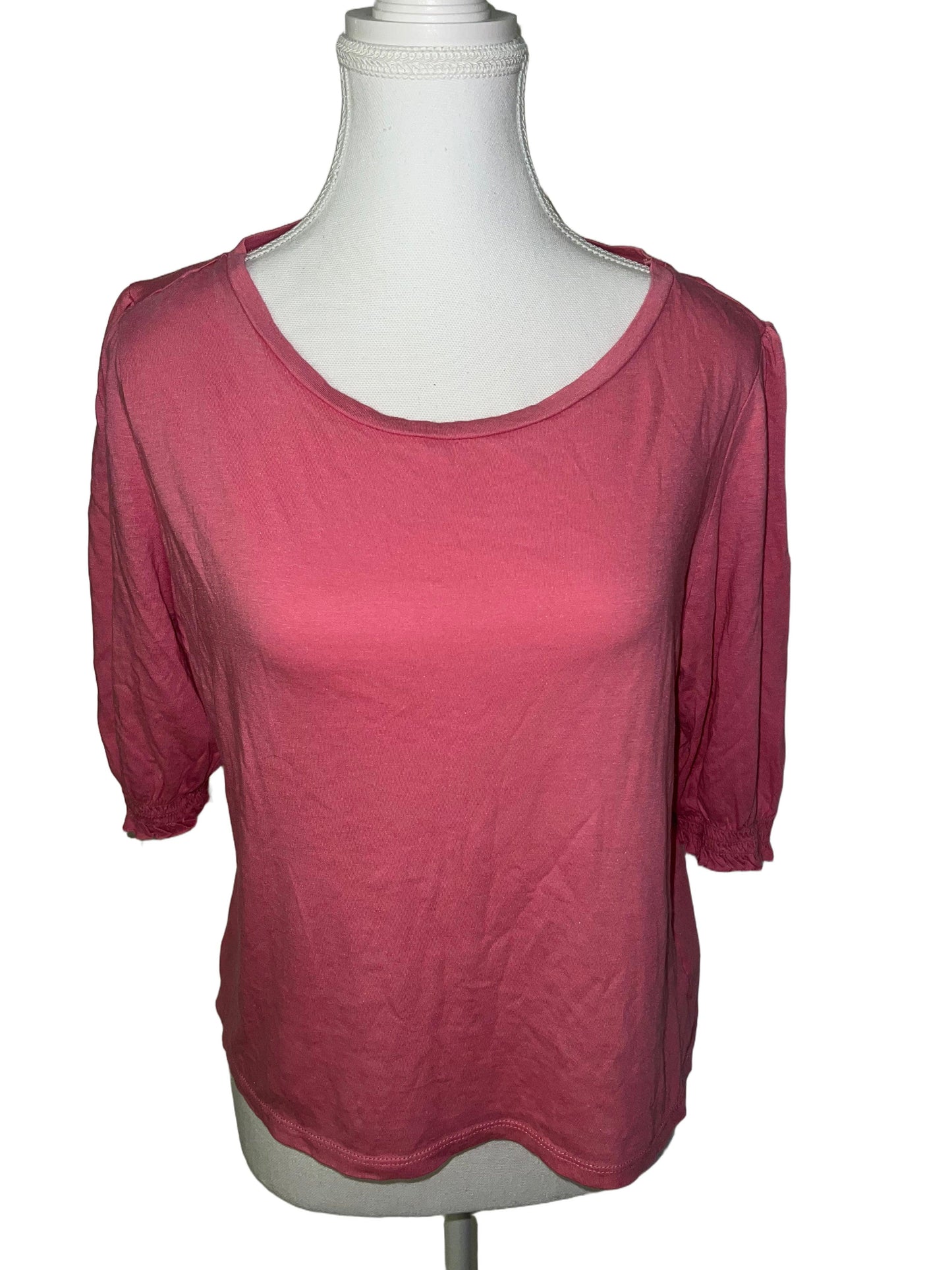 Pink Scrunch Sleeve Top