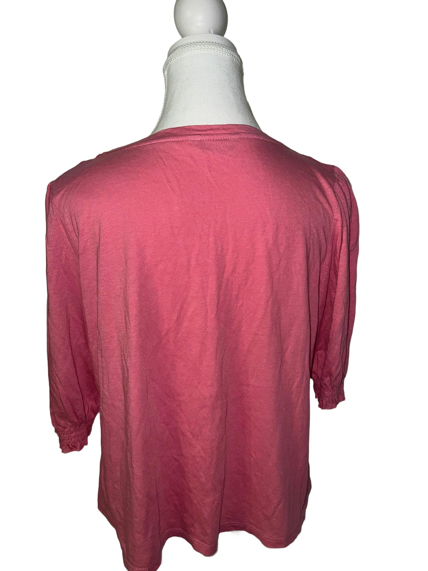 Pink Scrunch Sleeve Top