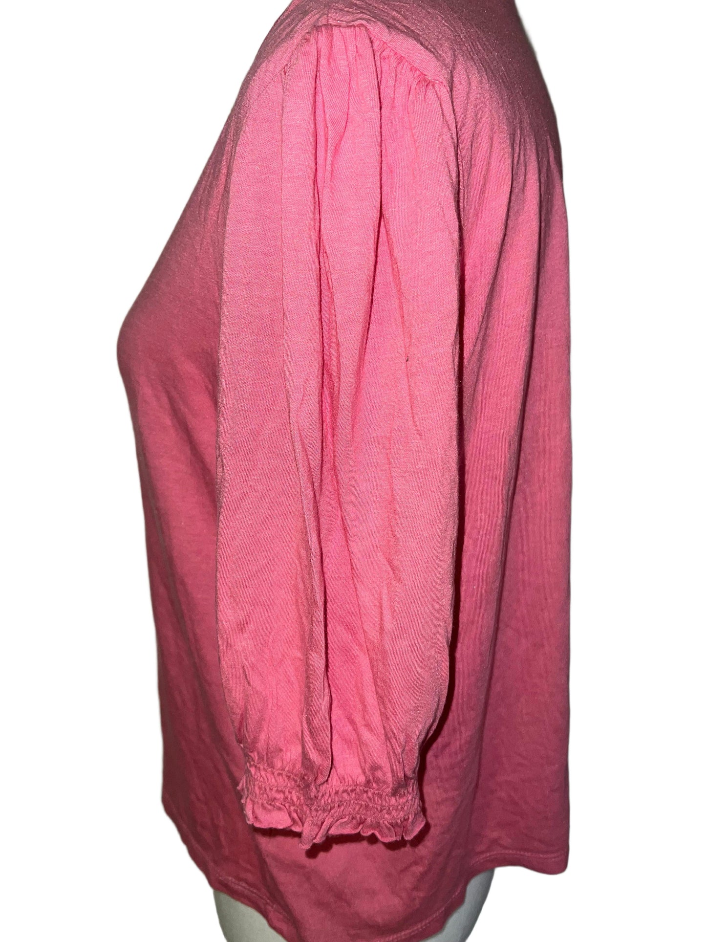 Pink Scrunch Sleeve Top
