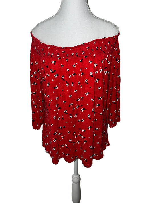Red Off-shoulder Top