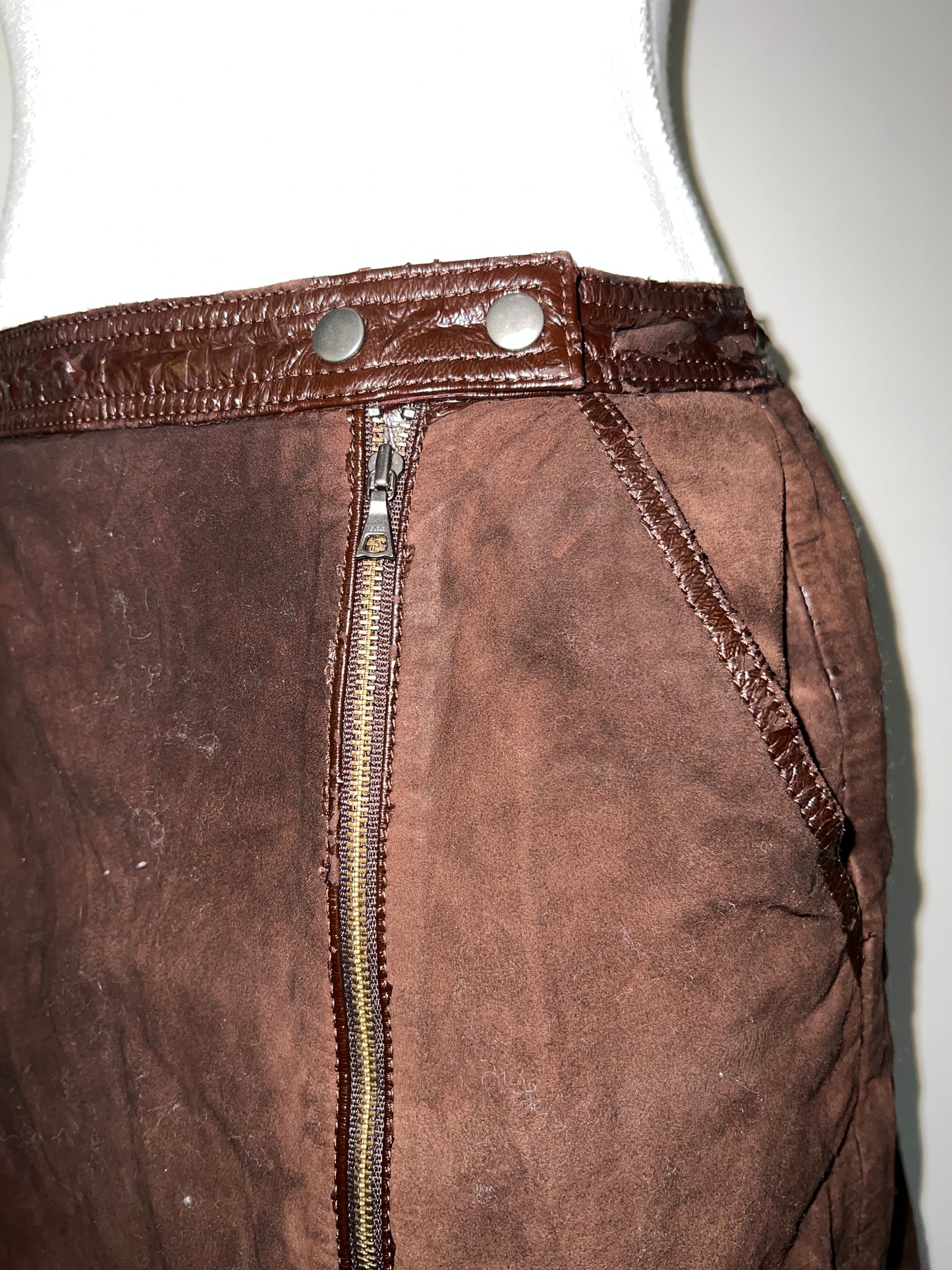 Brown Leather Skirt