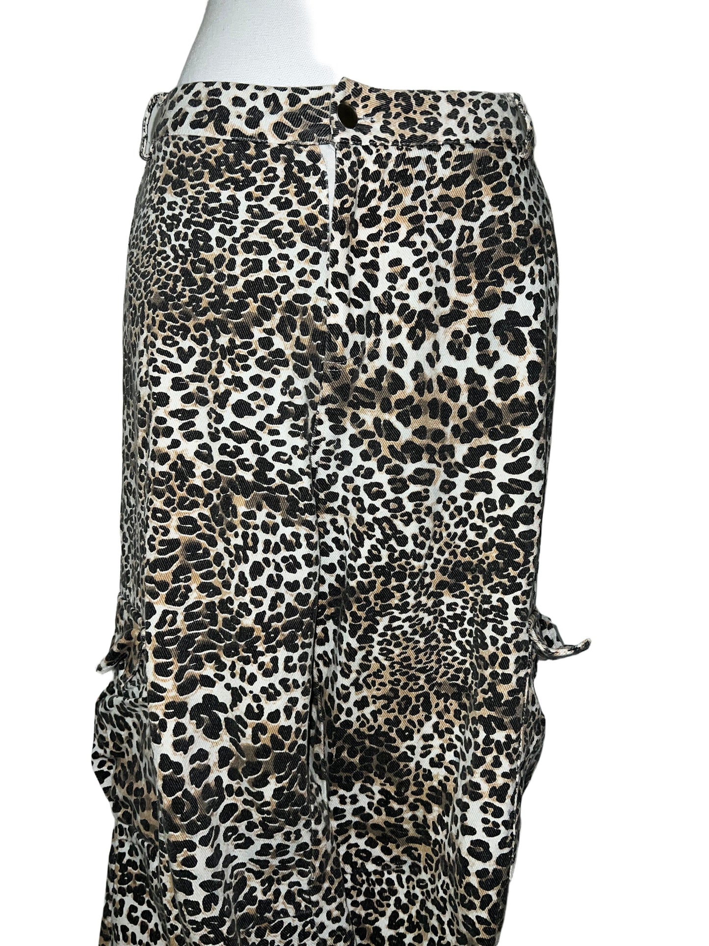 Leopard Print Cargo Jeans
