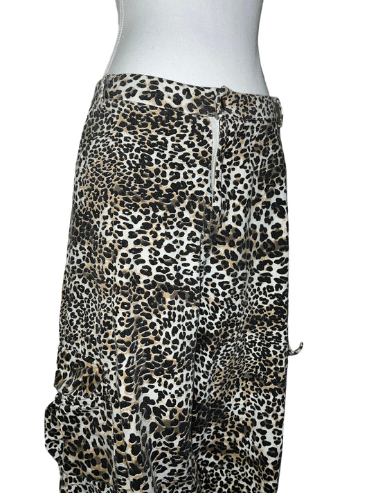 Leopard Print Cargo Jeans