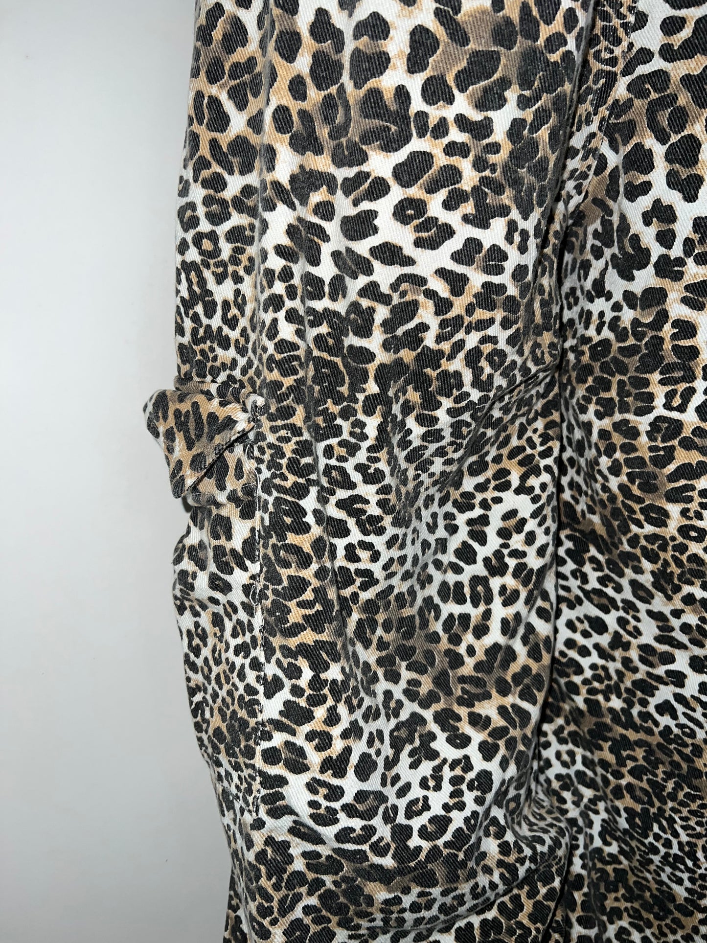 Leopard Print Cargo Jeans
